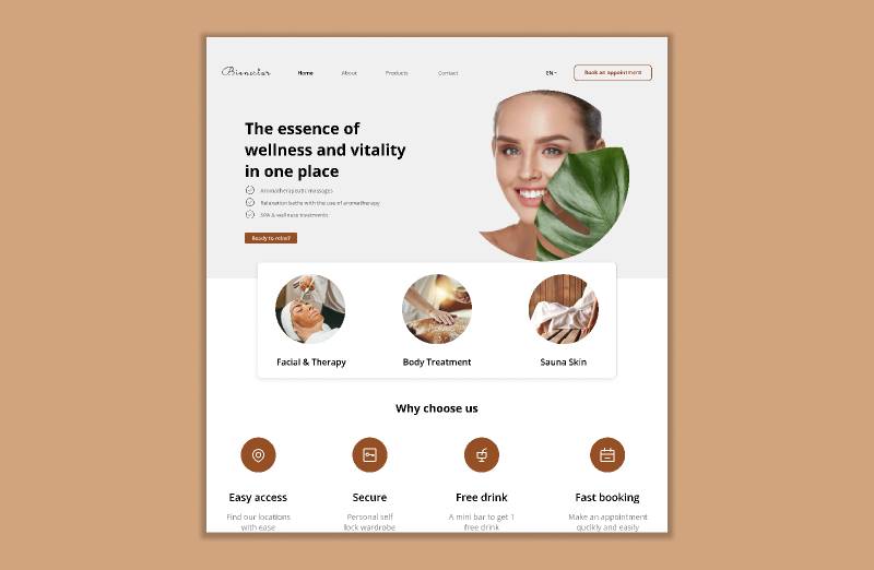 Beauty Spa And Skincare Website Figma Website Template Ui Free