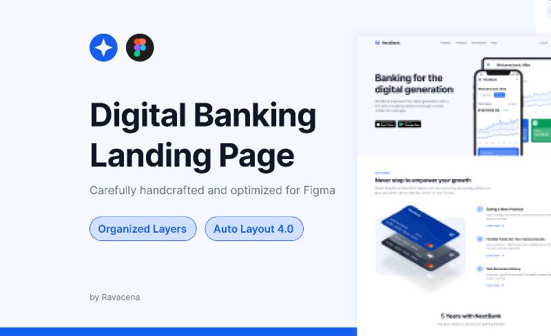 Digital Banking Figma Landing Page Ui Free