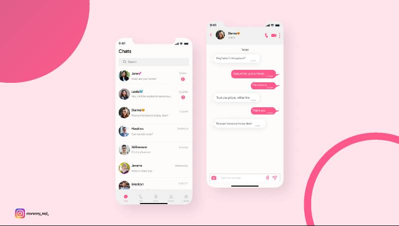 Direct Message Figma Mobile App Template - Ui4free.com