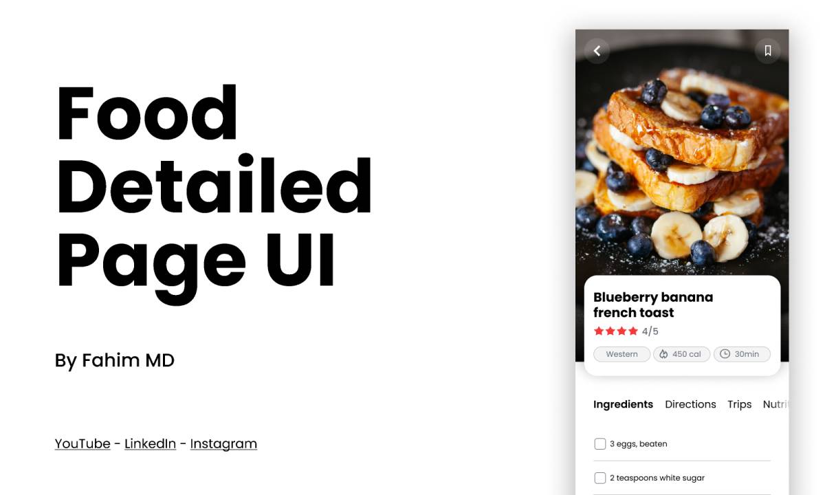 Figma Food Detailed Mobile App Concept UI4Free