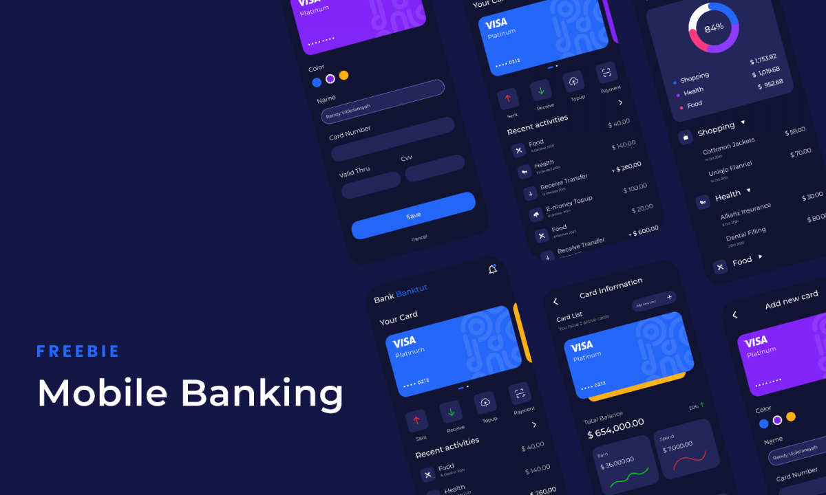 Figma Mobile Banking Free Template - Ui4free.com