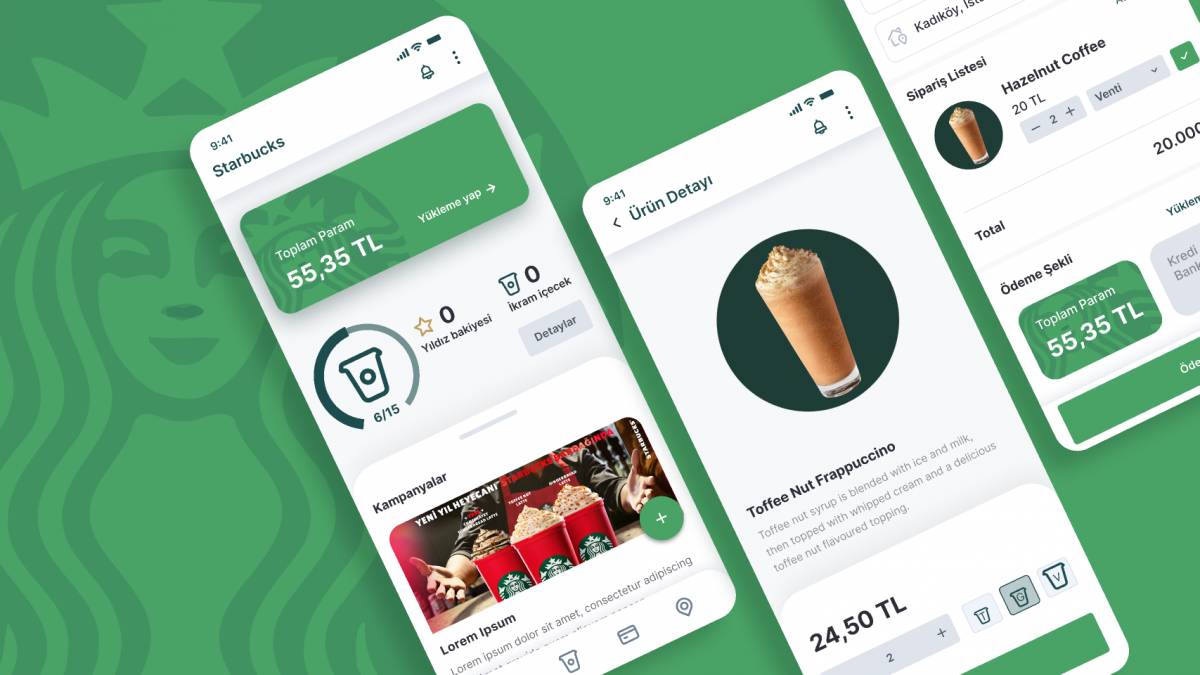 Figma Starbucks Redesign Mobil App UI4Free