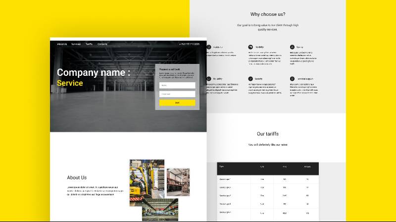 Landing For A Warehouse Company Figma Website Template UI4Free