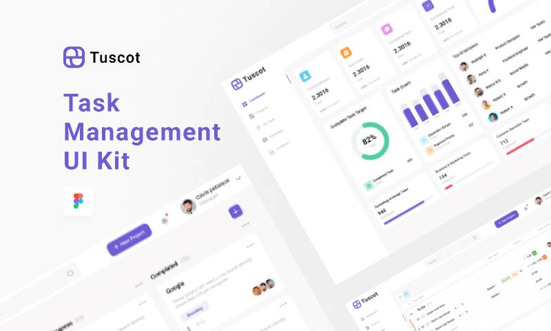 Task Management UI Kit Figma Template UI Free