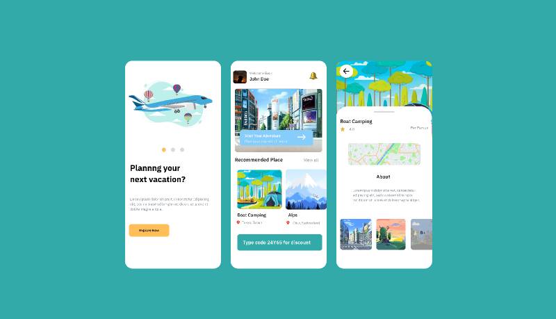 Travel App Figma Mobile Template Ui Free