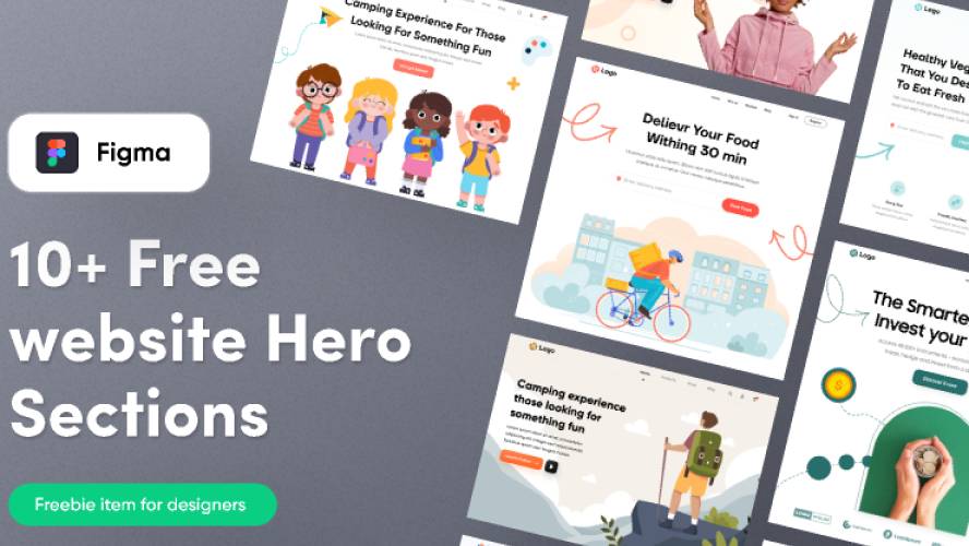 10+ Freebie Hero Sections Figma Web Ui Kit