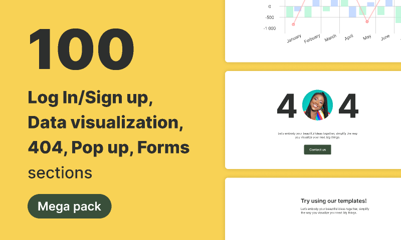 100 - Log In/Sign up - Data visualization - 404 - Popup | UI4Free