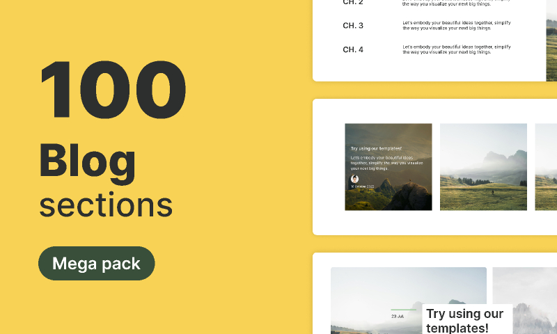 100 Blog Sections Mega Pack Figma UI Kit