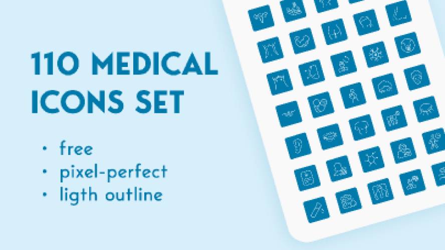 110 medical icons set figma template