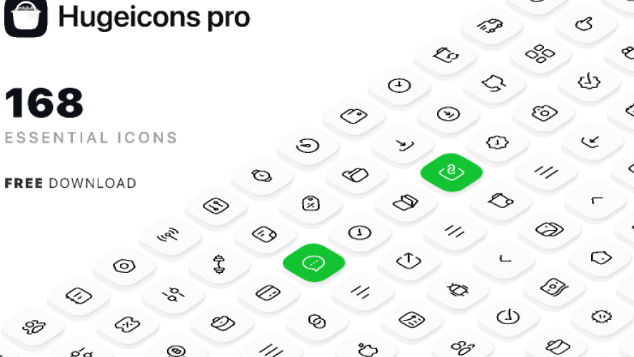 168 Essential Free Icons Hugeicons for Figma