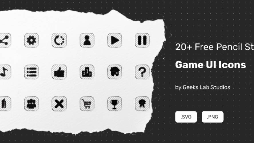 20+ Free Pencil Style Game UI Icons figma