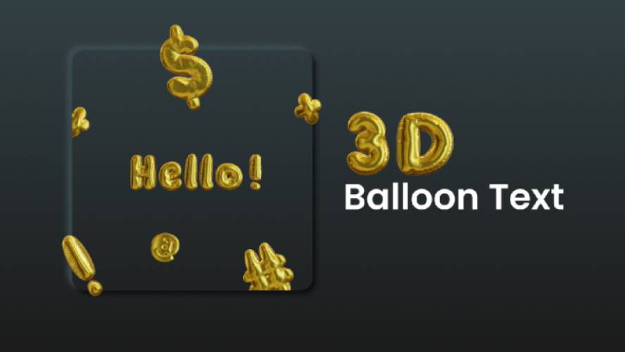 3D balloon text Figma Template