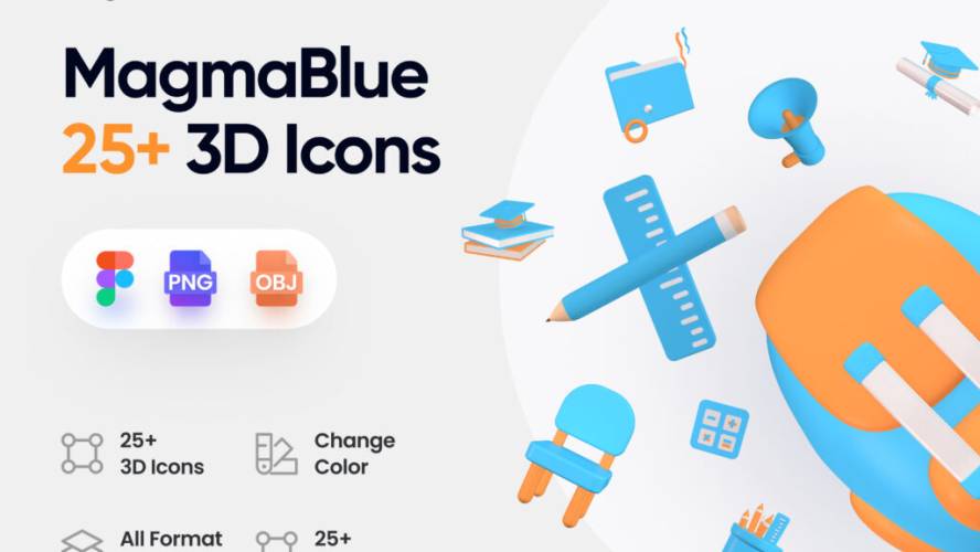 3D Education Icons Design