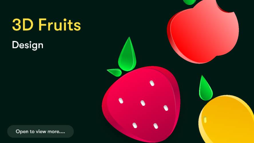 3D Fruits Figma Icons Template