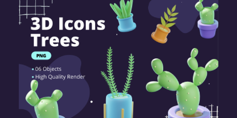 3D Icons Trees Figma Template
