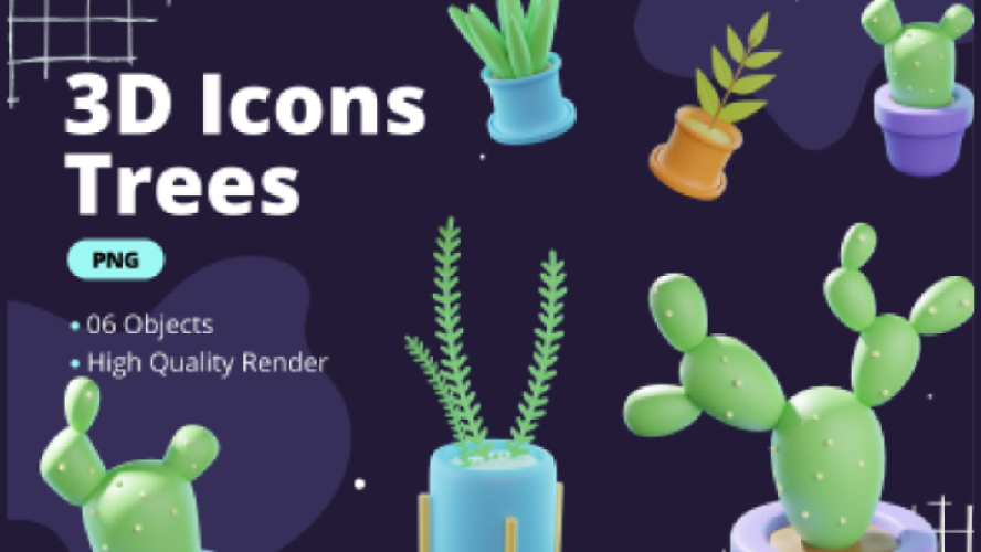 3D Icons Trees Figma Template