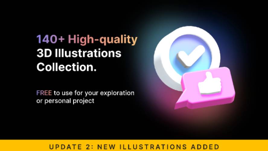 3D Illustration Pack Figma Free Download