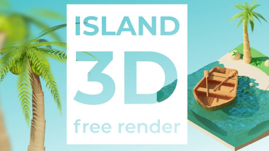 3D Island FREE Figma Template