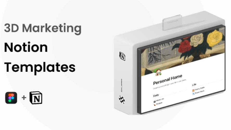 3D Notion Marketing Material Figma Template