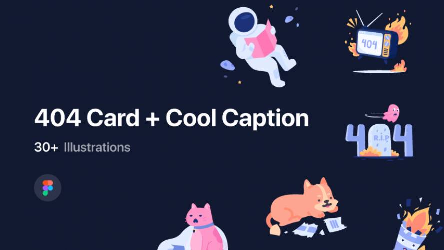 404 Illustration Card With Cool Caption Figma Template