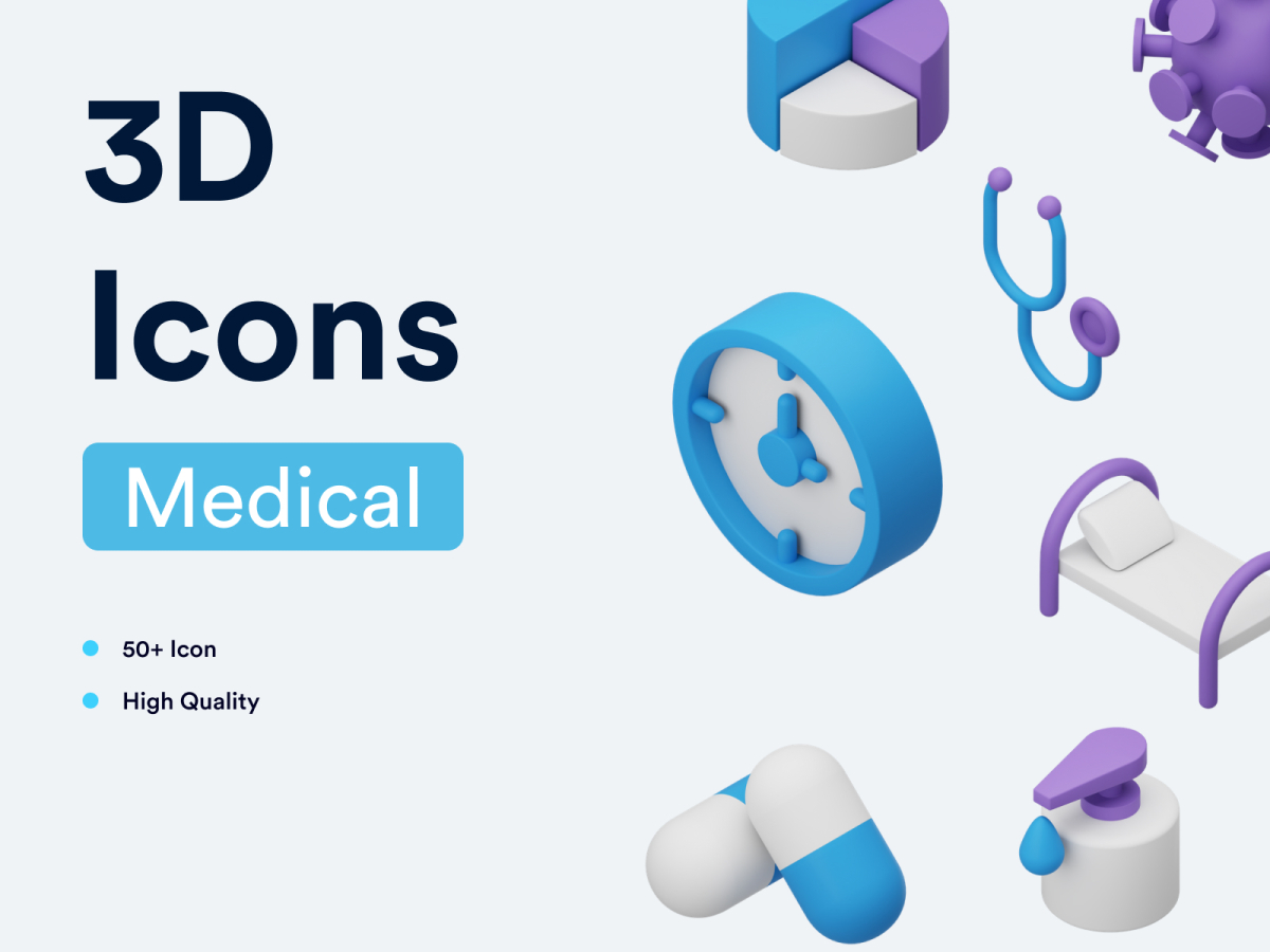 50+ 3D Medical Icons