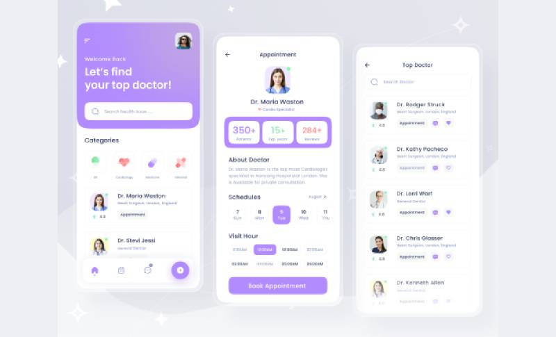 Aid+ Online Doctor Appointment App Figma Ui Kit | UI4Free