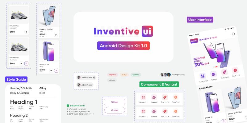 Android Design Kit - Inventiveui Figma