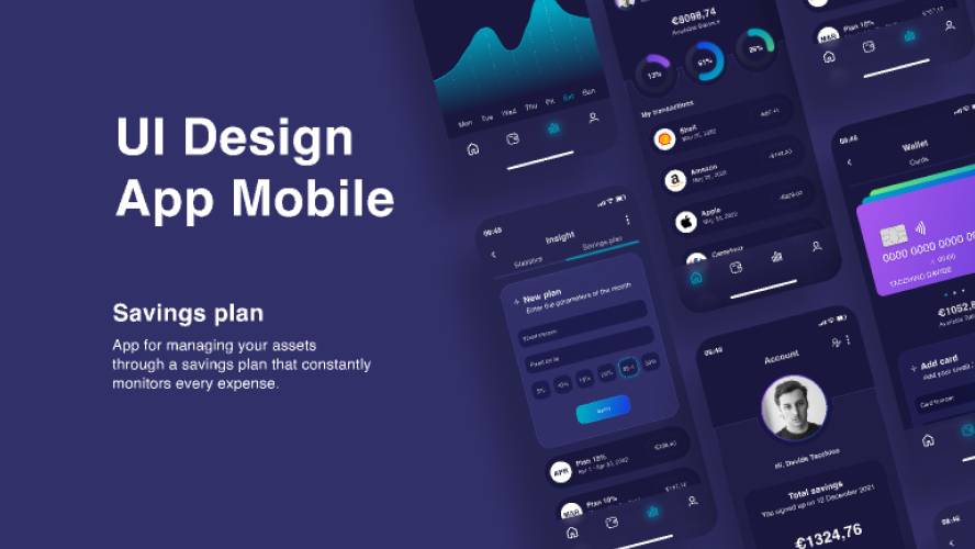 App Wallet-Savings plan figma mobile template