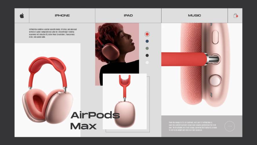Apple AirPods Max - Product card concept design figma free