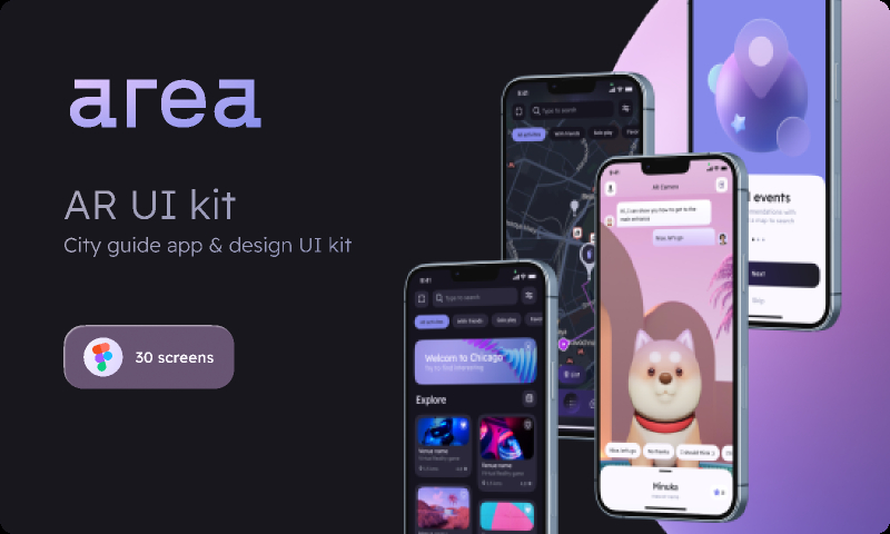 AREA – AR city guide & UI kit Figma Free Download