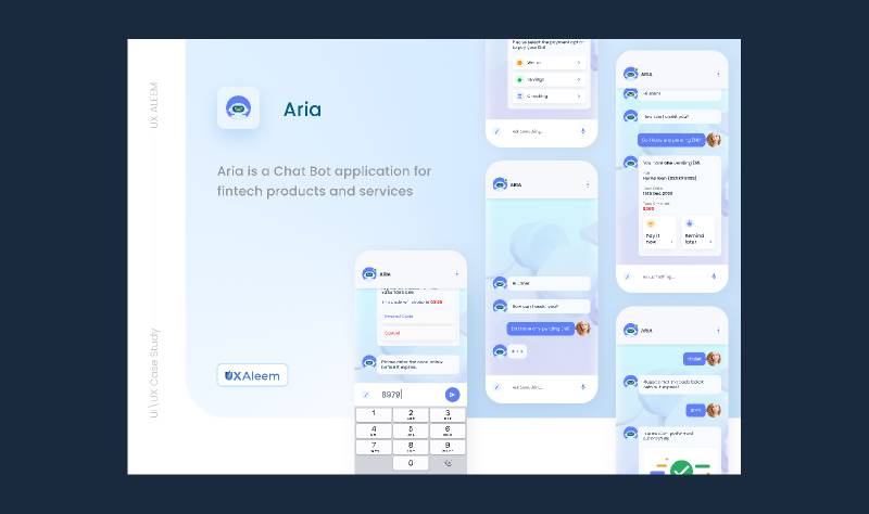Aria Chat Bot Case Study Figma Mobile Template | UI4Free