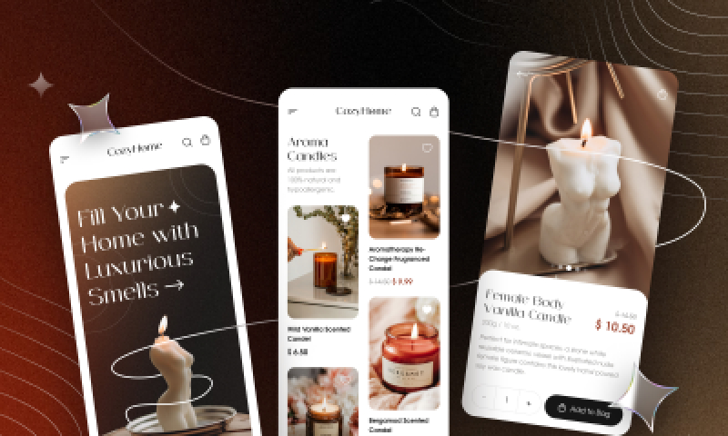 Aroma Candles Store Mobile App Free Figma Template