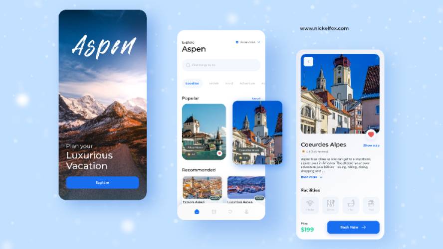 Aspen Travel App Exploration Figma Mobile App Design