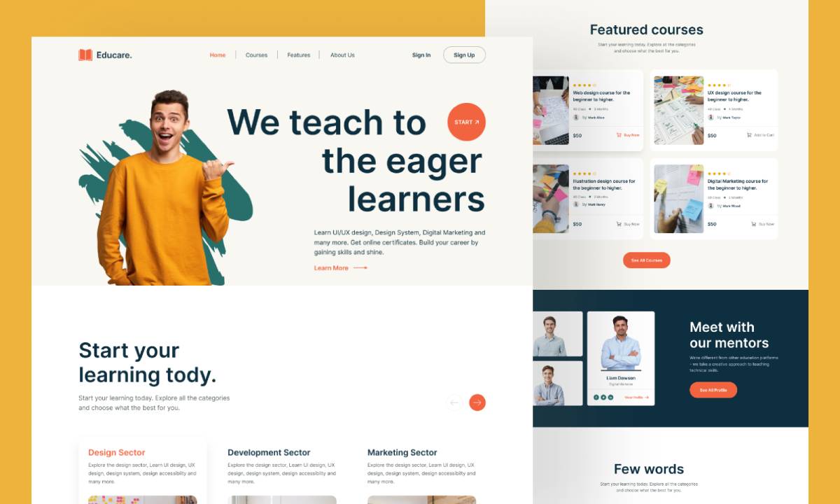 Best Online Learning Landing Page | UI4Free