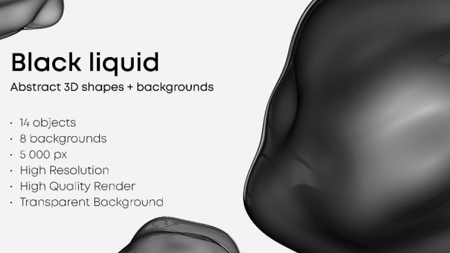 Black liquid (abstract shapes) Figma Template