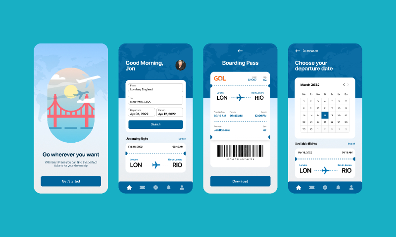 Boarding Pass Figma Mobile App Template Ui4free 