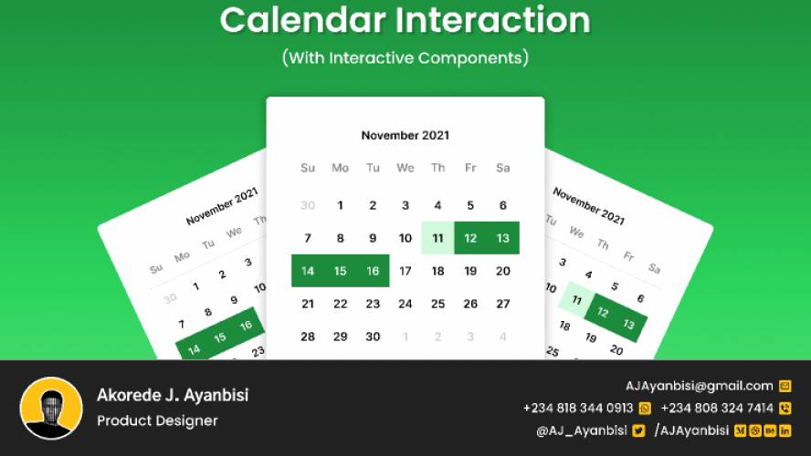 Calendar Interaction Figma Design