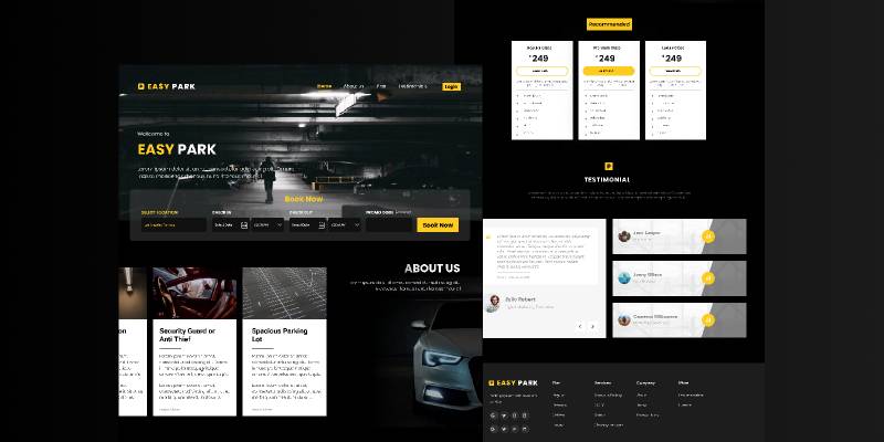Car Parking Space - Landing Page Figma Free Template