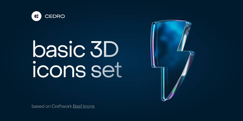 Cedro basic 3D icons Figma Ui Kit | UI4Free