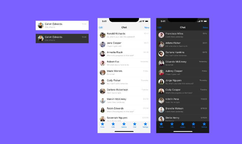 Chat - List view Figma | UI4Free