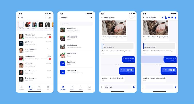 Chats UI Mobile Screens Design Figma Template - Ui4free.com