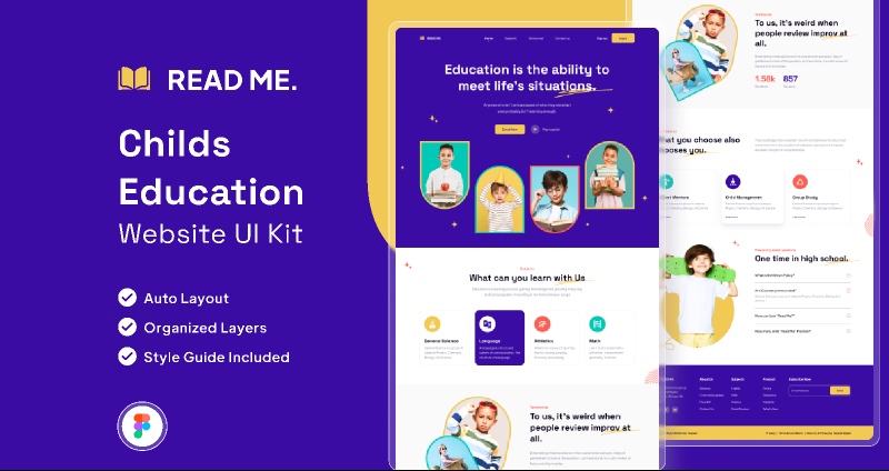 Childs Education Website Figma Free Download | UI4Free