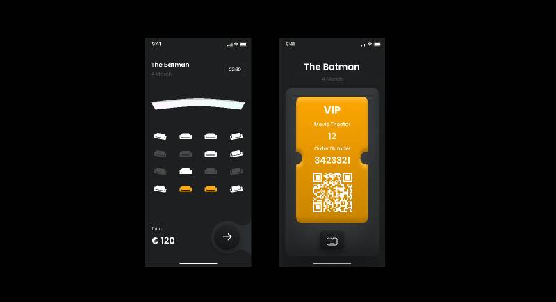 Cinema Ticket Figma Mobile App Ui4free