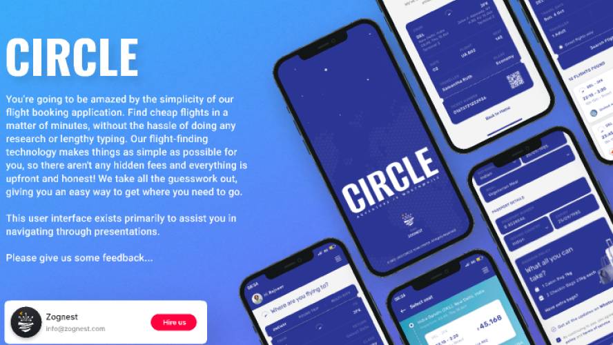 Circle Flight Booking Mobile Figma Template