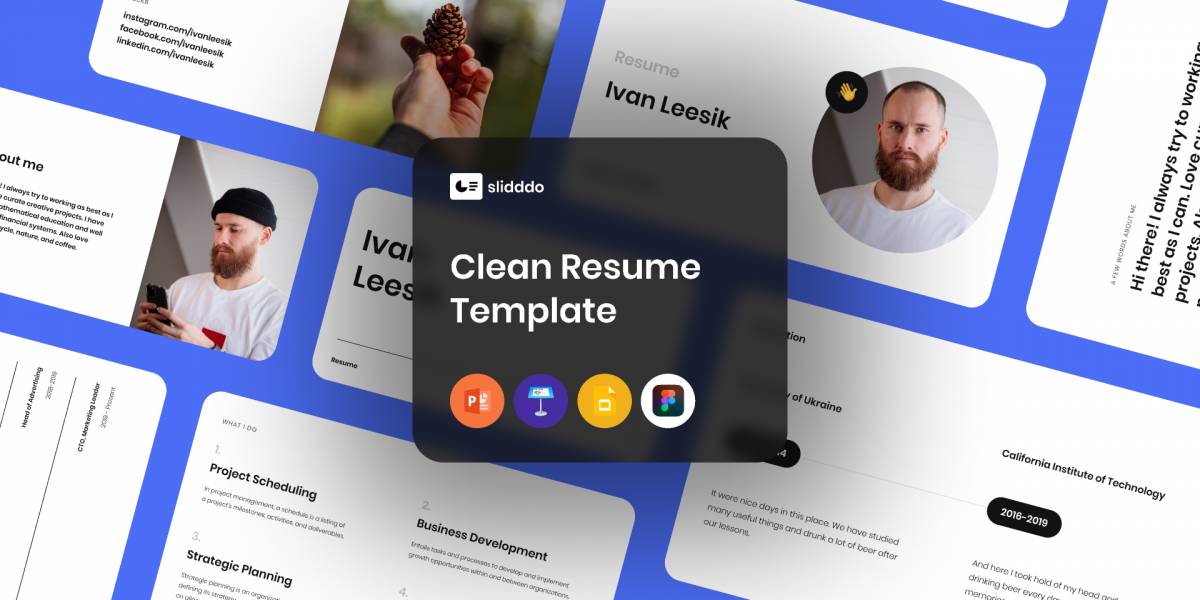 Clean Resume/CV Template for Figma Free Download