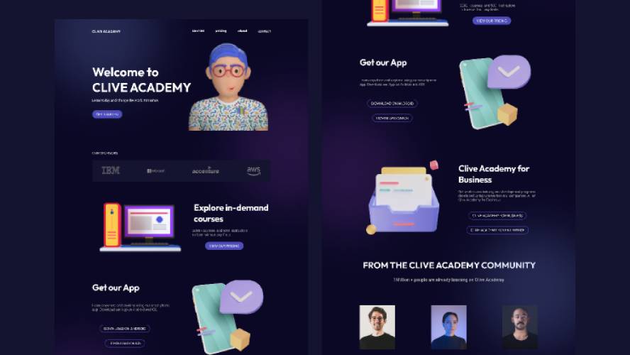 Clive Academy Website Design Figma Website Template