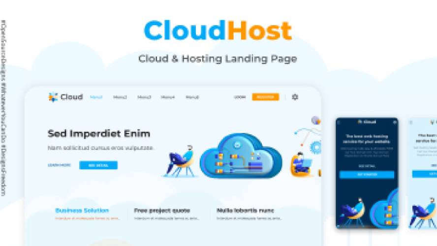 Cloud Hosting Landing Page Figma Template