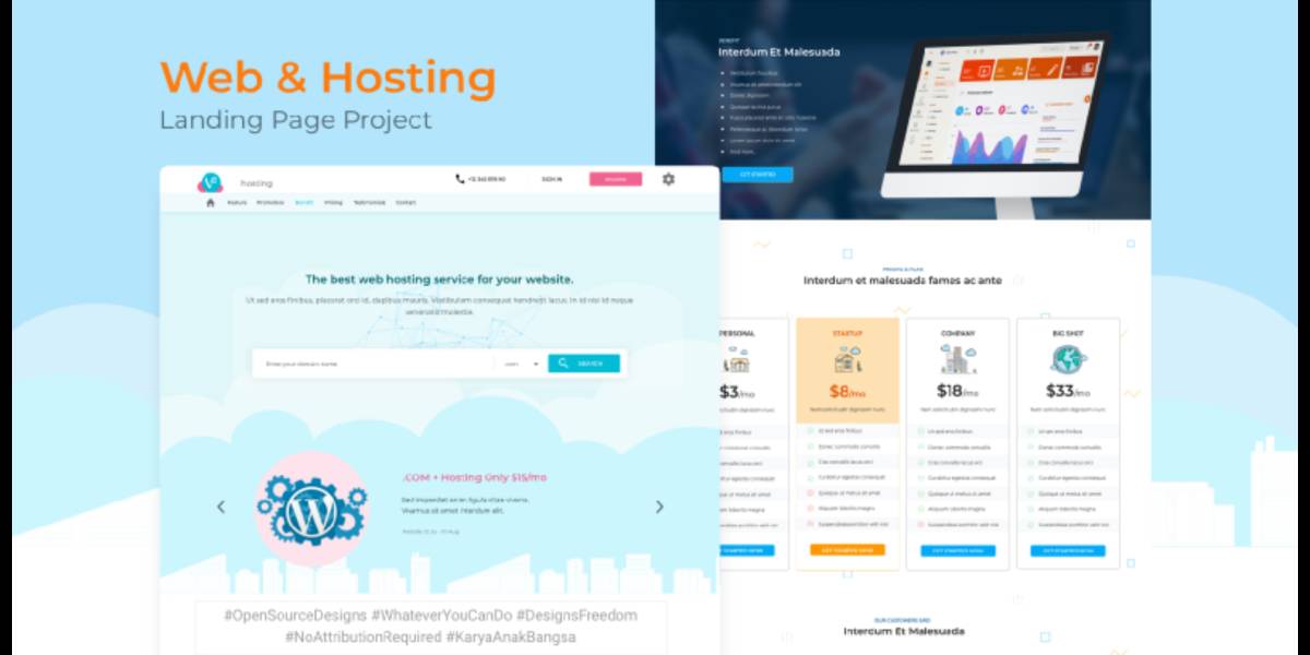 Cloud Hosting Landing Page Figma Website Template | UI4Free