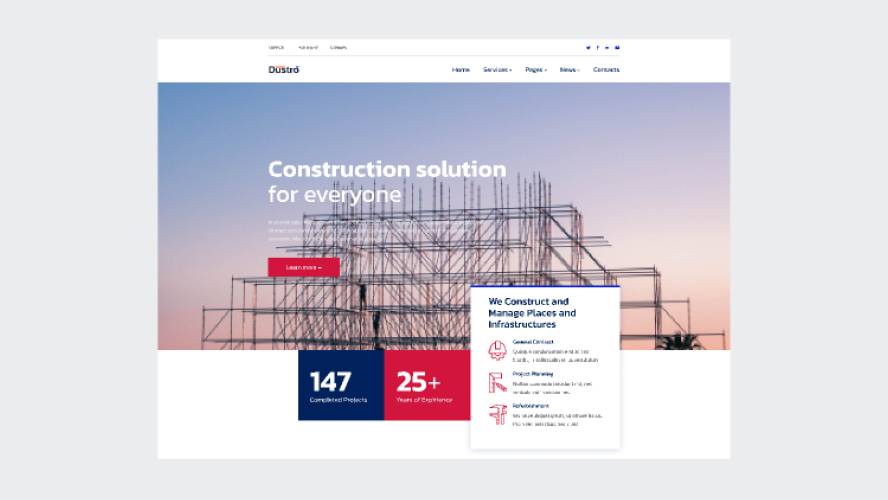 Construction Website Figma Ui Kit Free Download