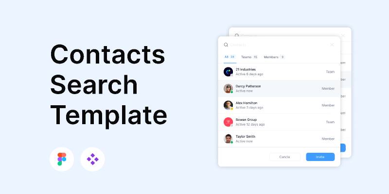 Contacts Search Template Figma Ui Kit